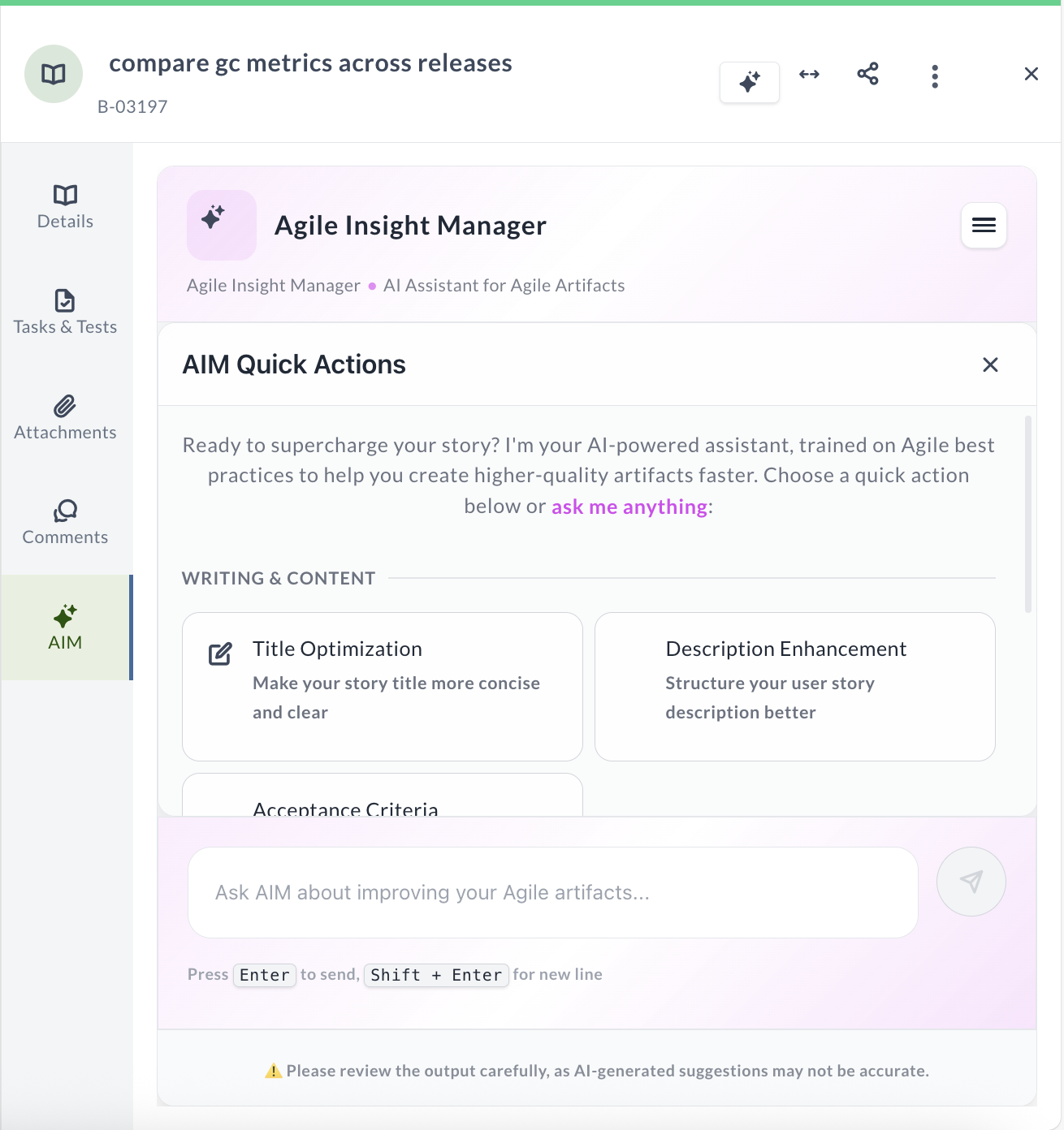 Agile Insight Manager