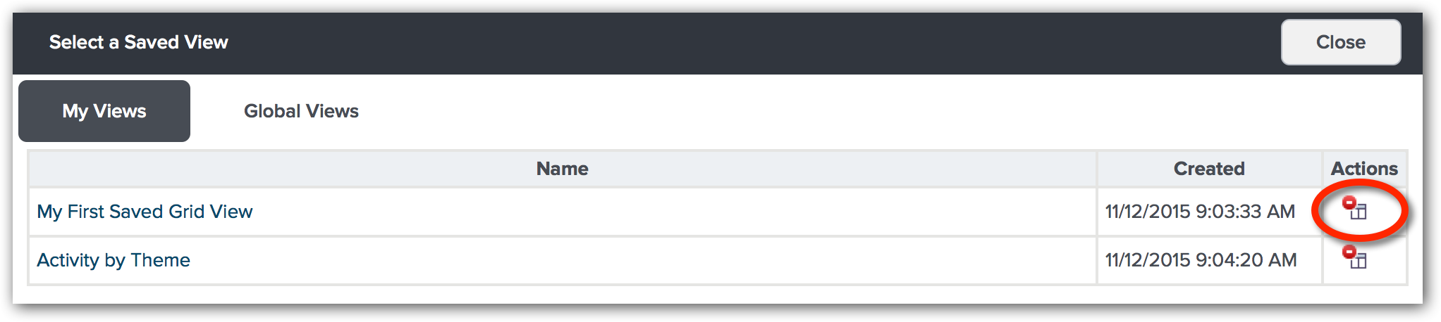 Analytics-Grid-Delete-SavedView
