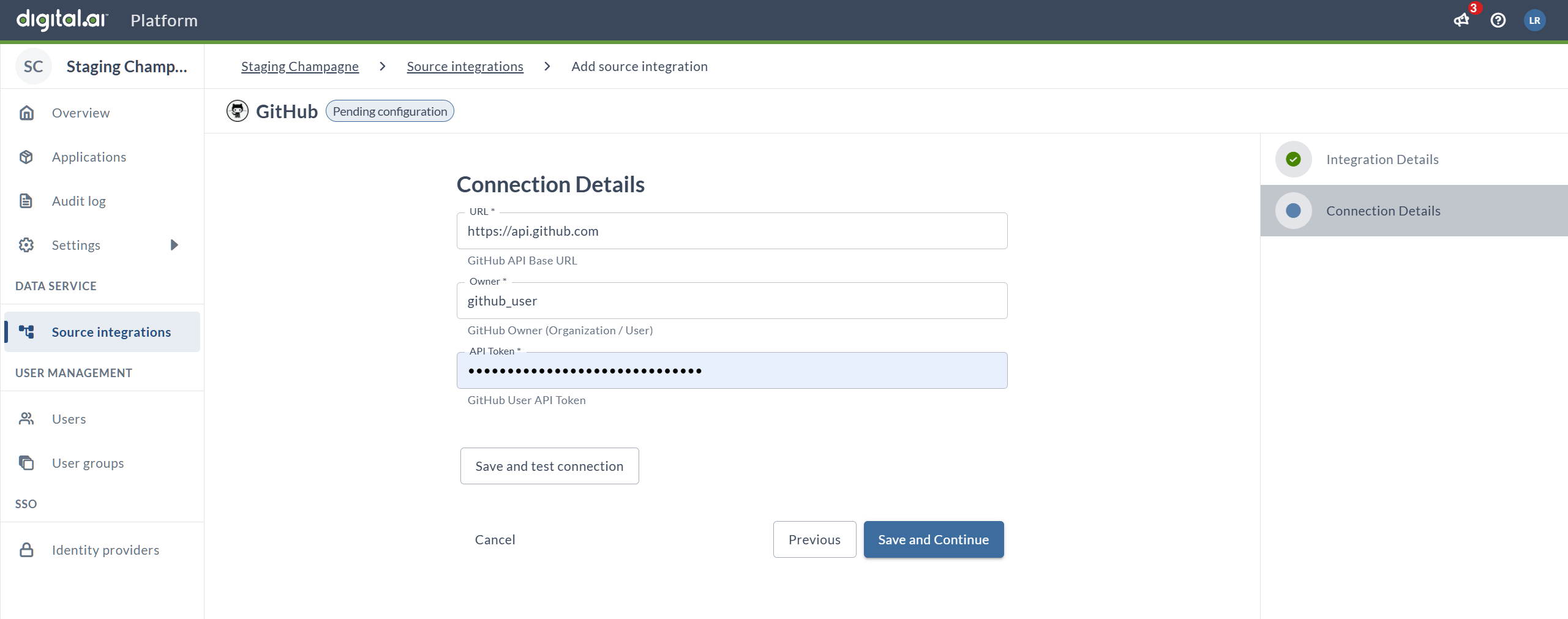 Configure Connection Details