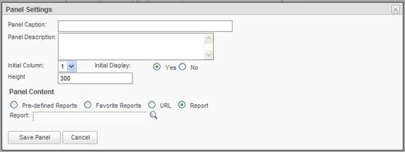 Panel settings