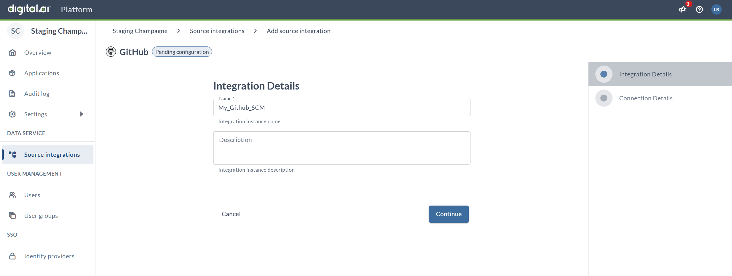 Enter Integration Details