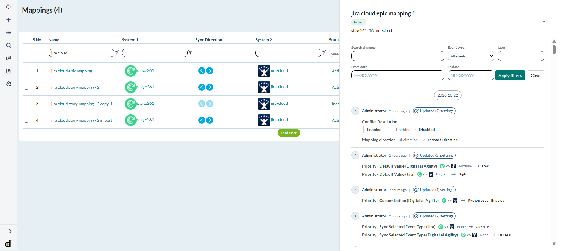 Mapping Change Log
