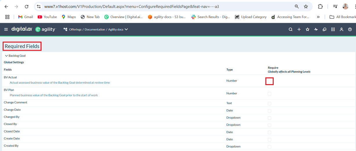 Required Fields