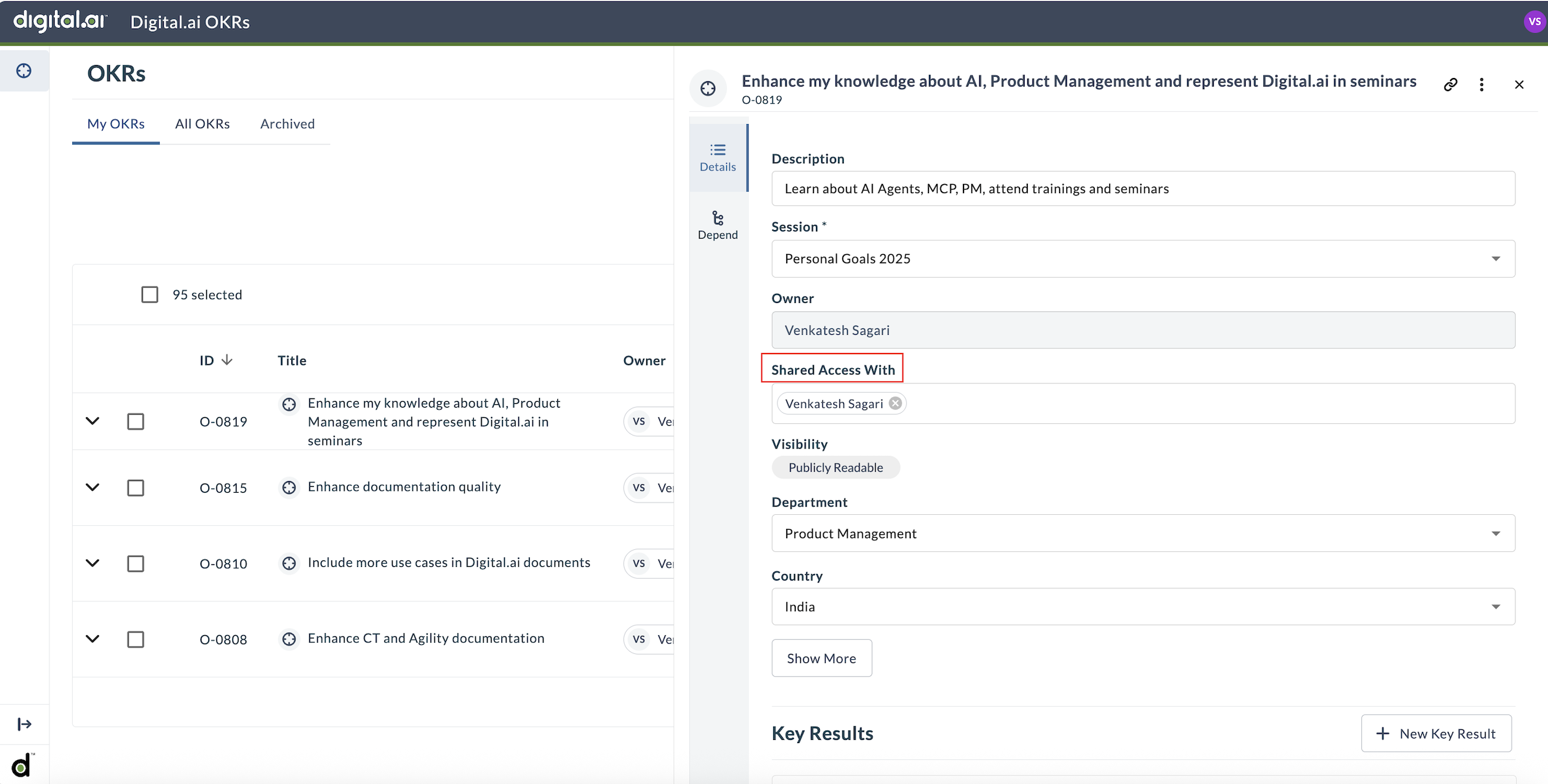 Share Access With OKR Option