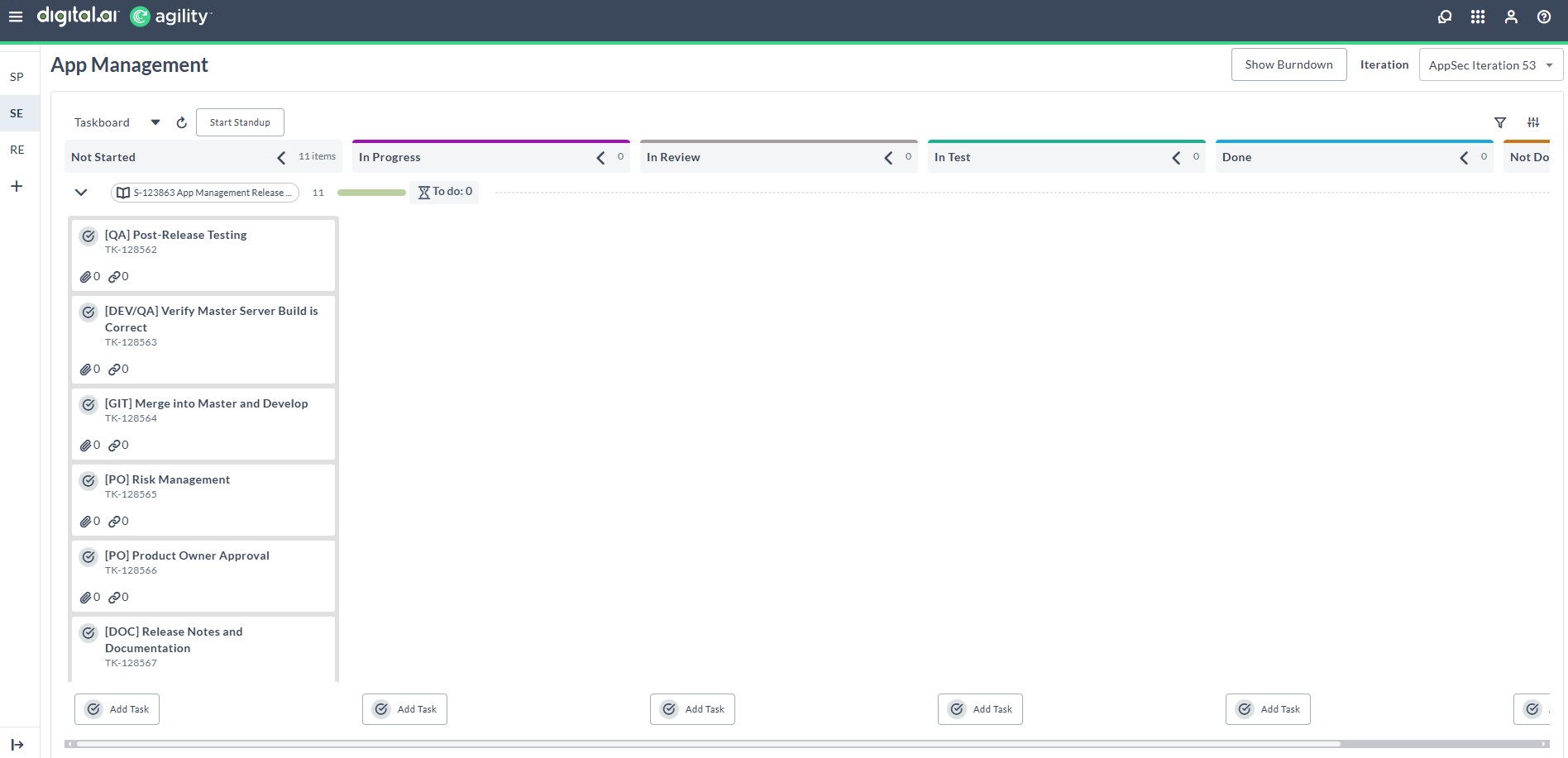 Sprint Execution Taskboard