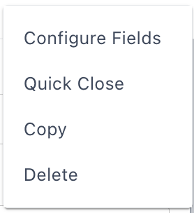 Story Defect Pop up menu