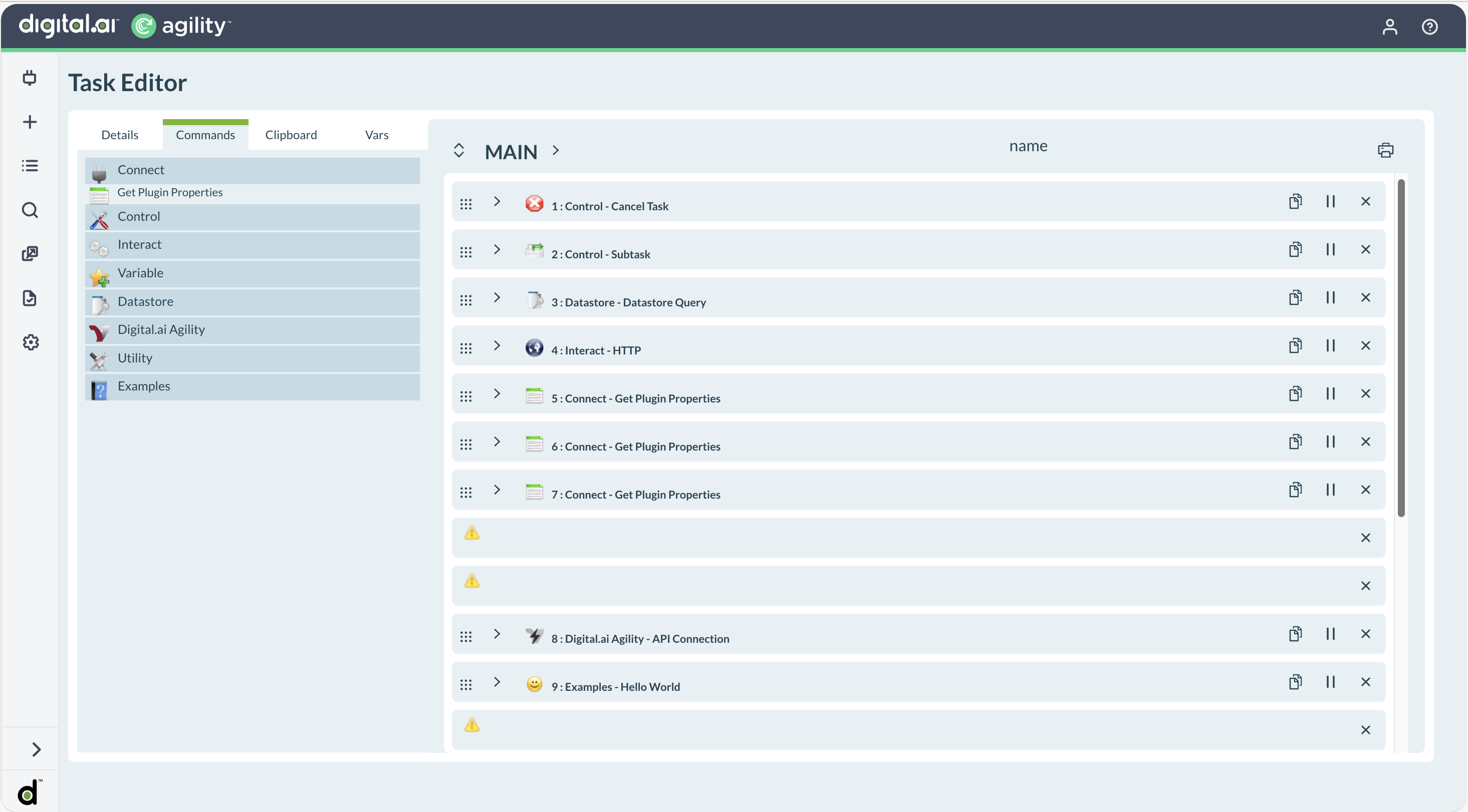 Task Editor Commands