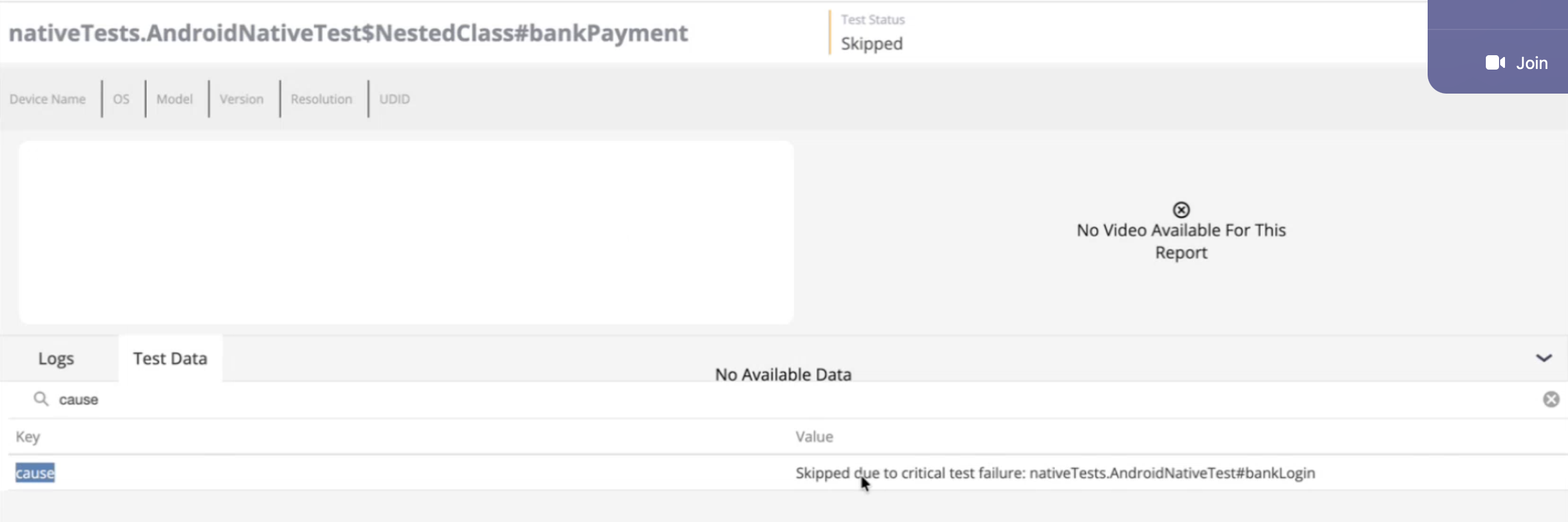 Fail Fast Test Data