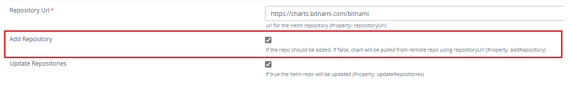 Add repository check box