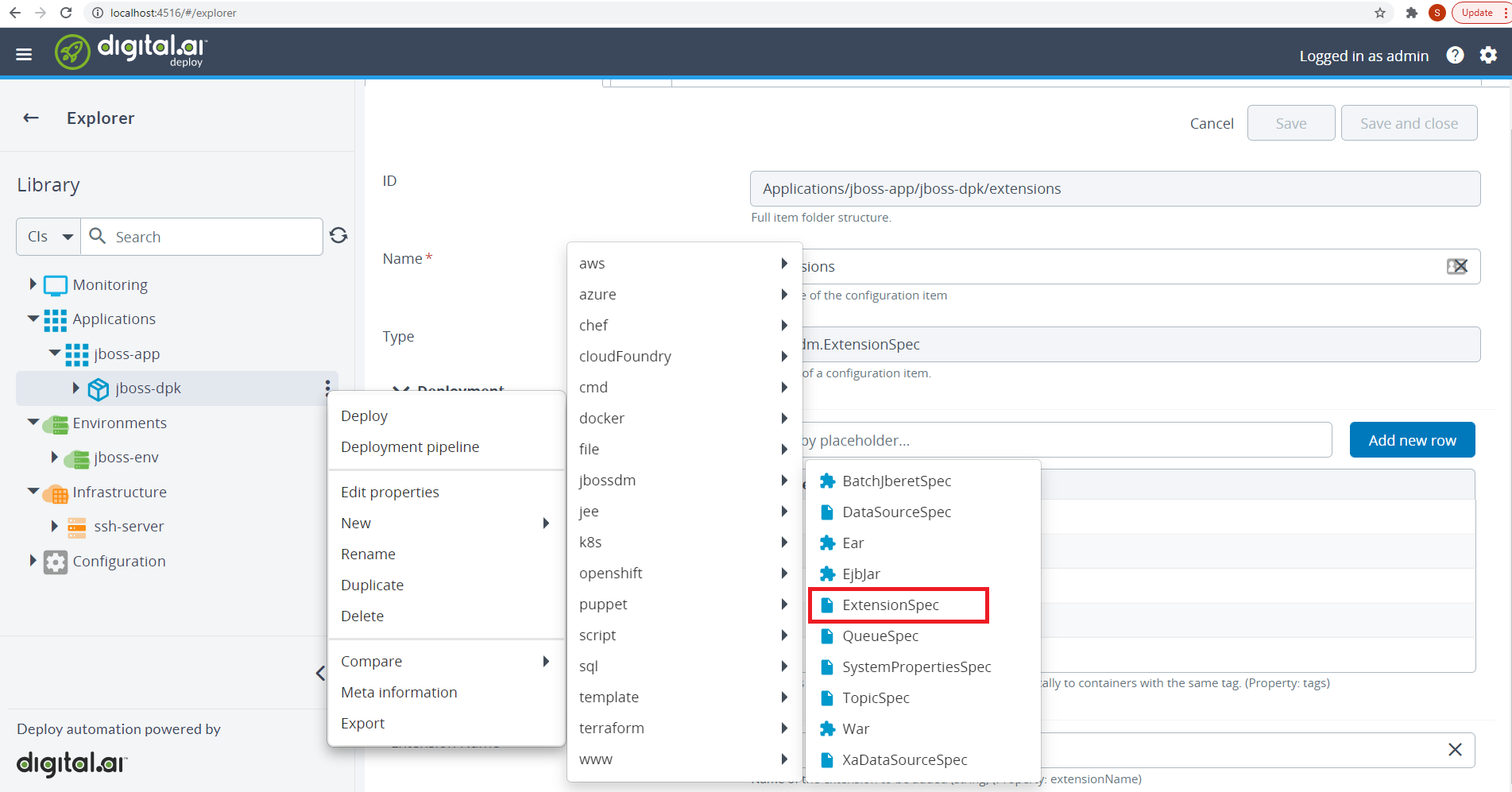 JBoss extension