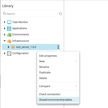 showEnvironmentVariables control task in menu