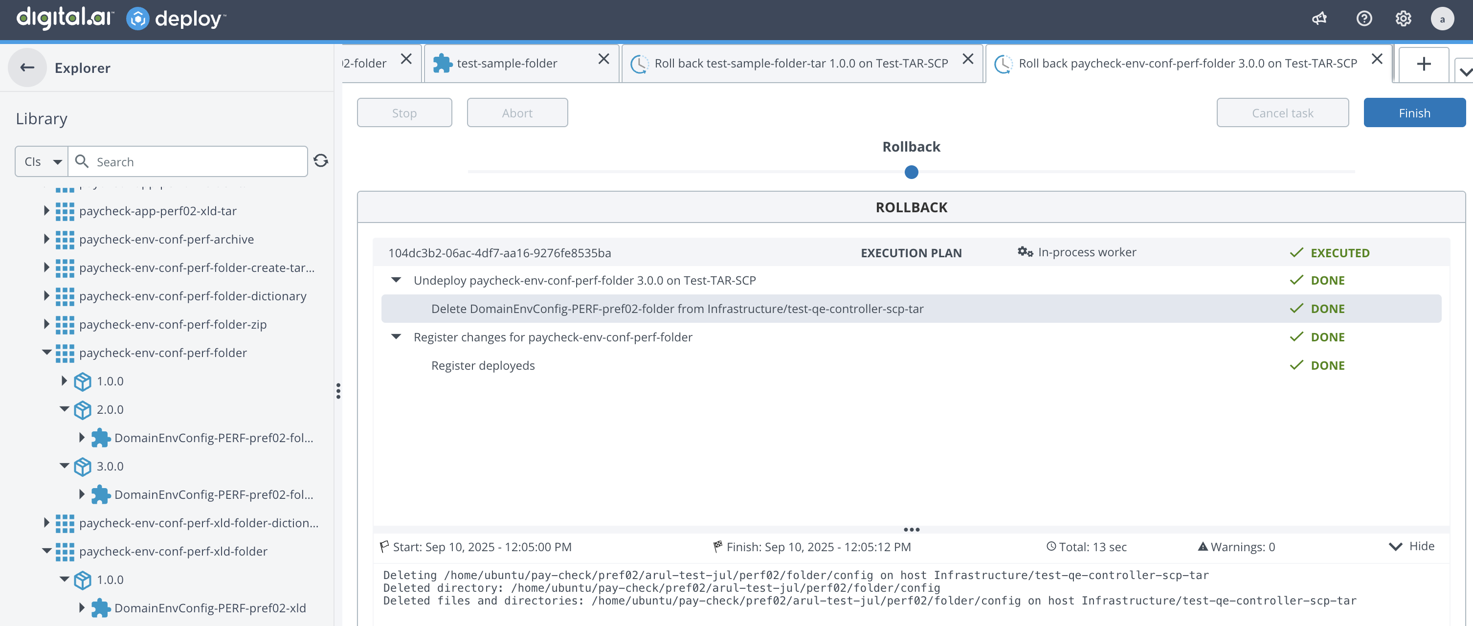 SCP undeploy message