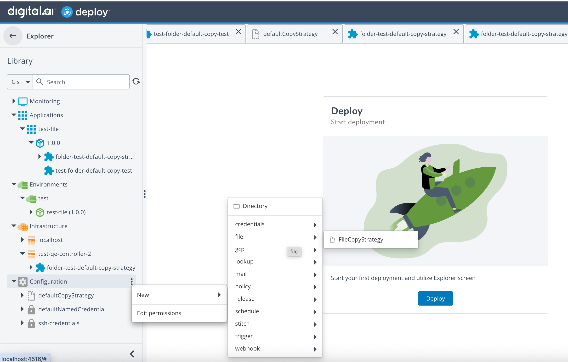 How to create the FileCopyStrategy CI in Configuration