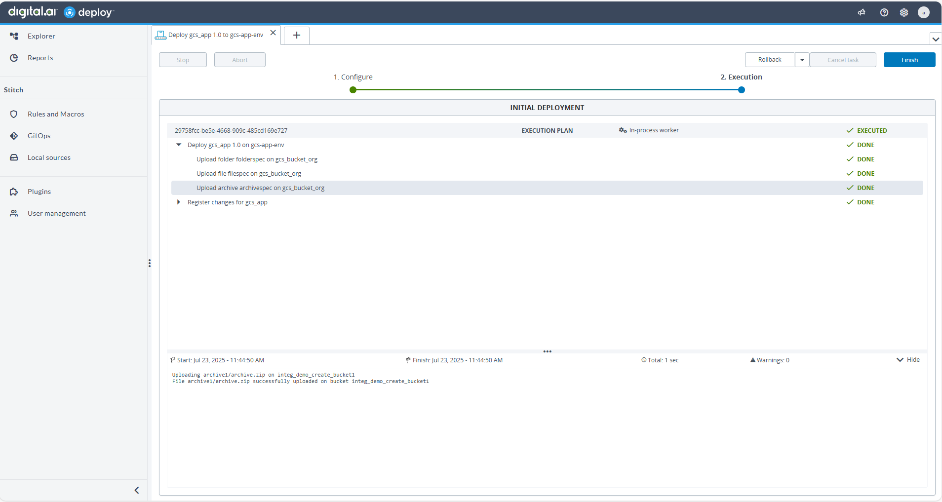 Initial deployment Archivespec