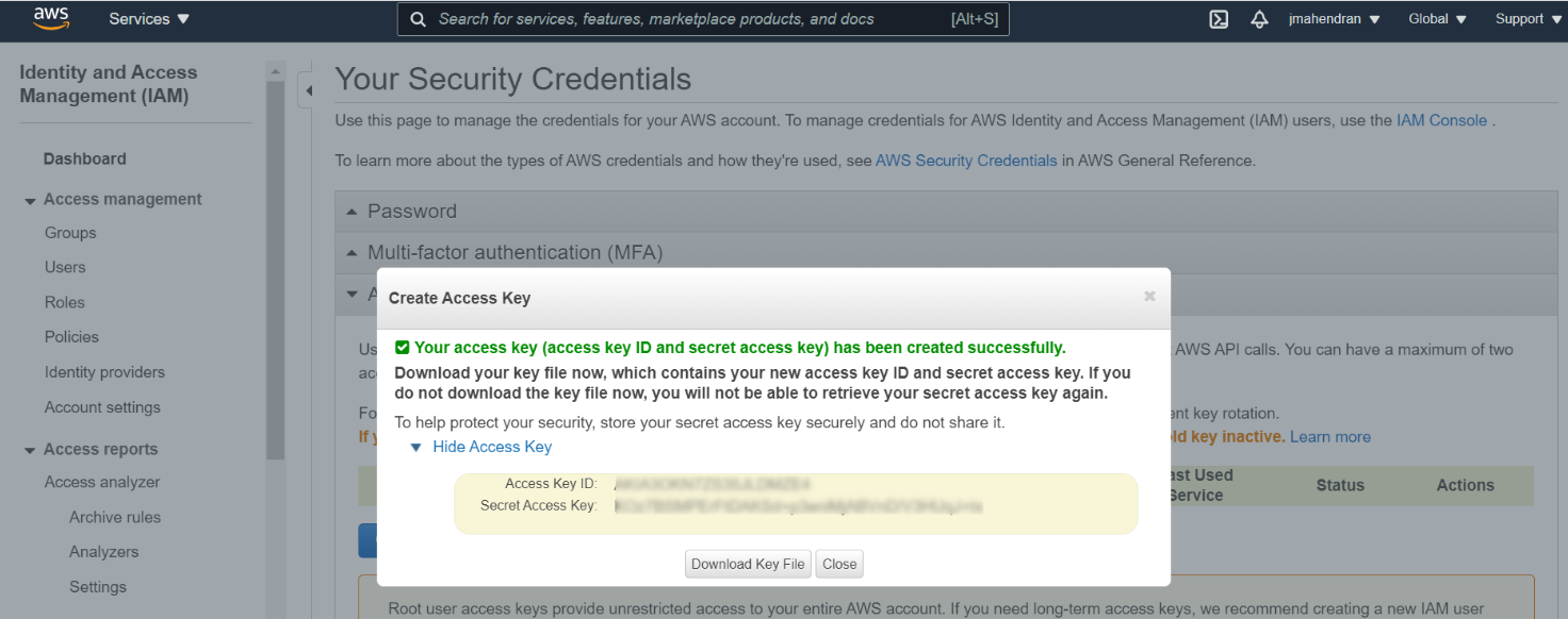 Aws access key