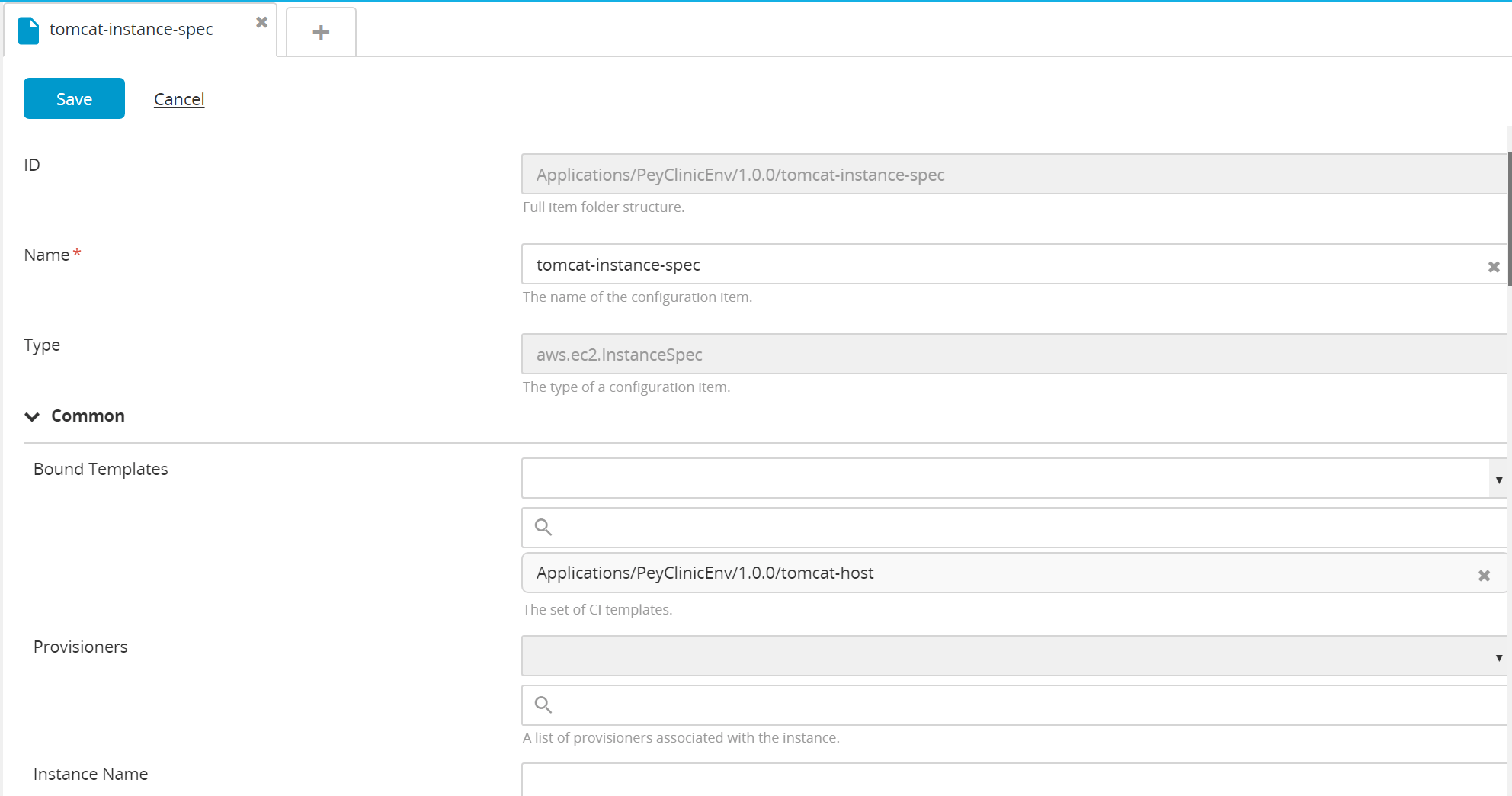 Bind the SSH host template to the instance spec