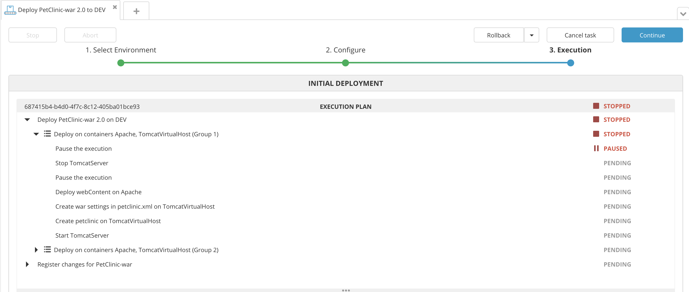 Executing a canary deployment