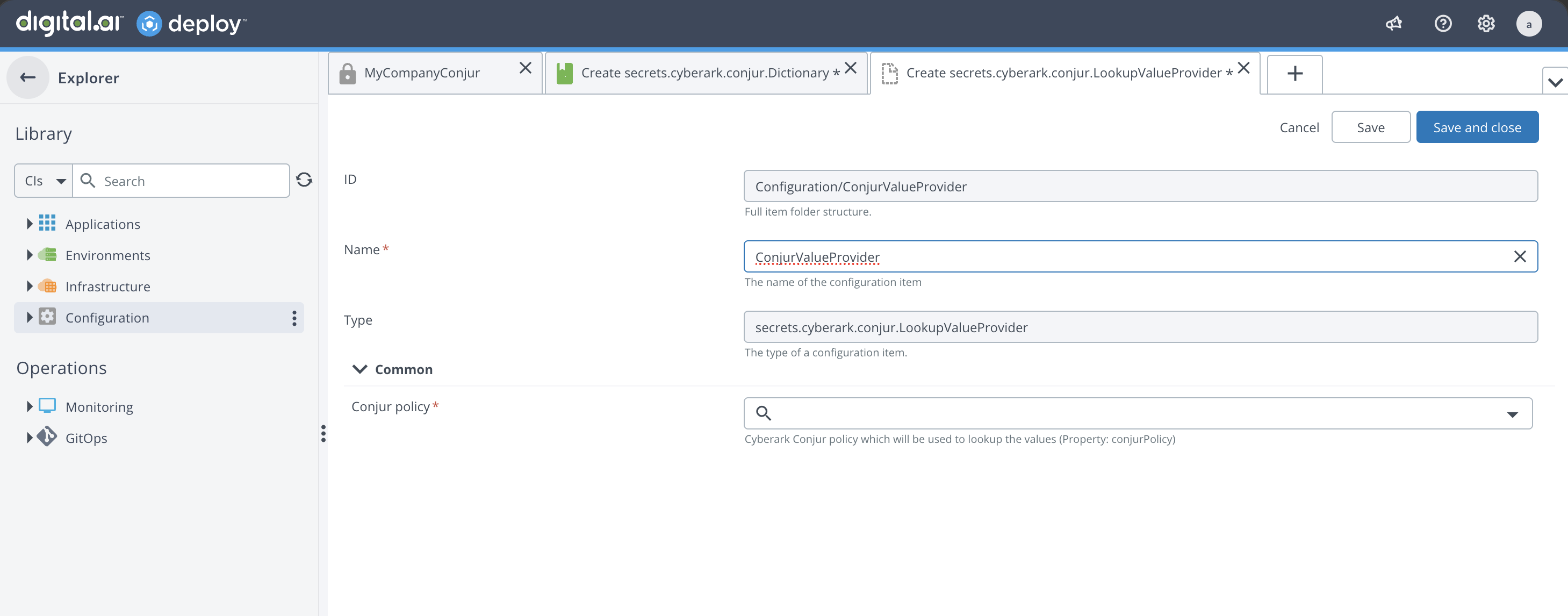 Create a Conjur lookup provider