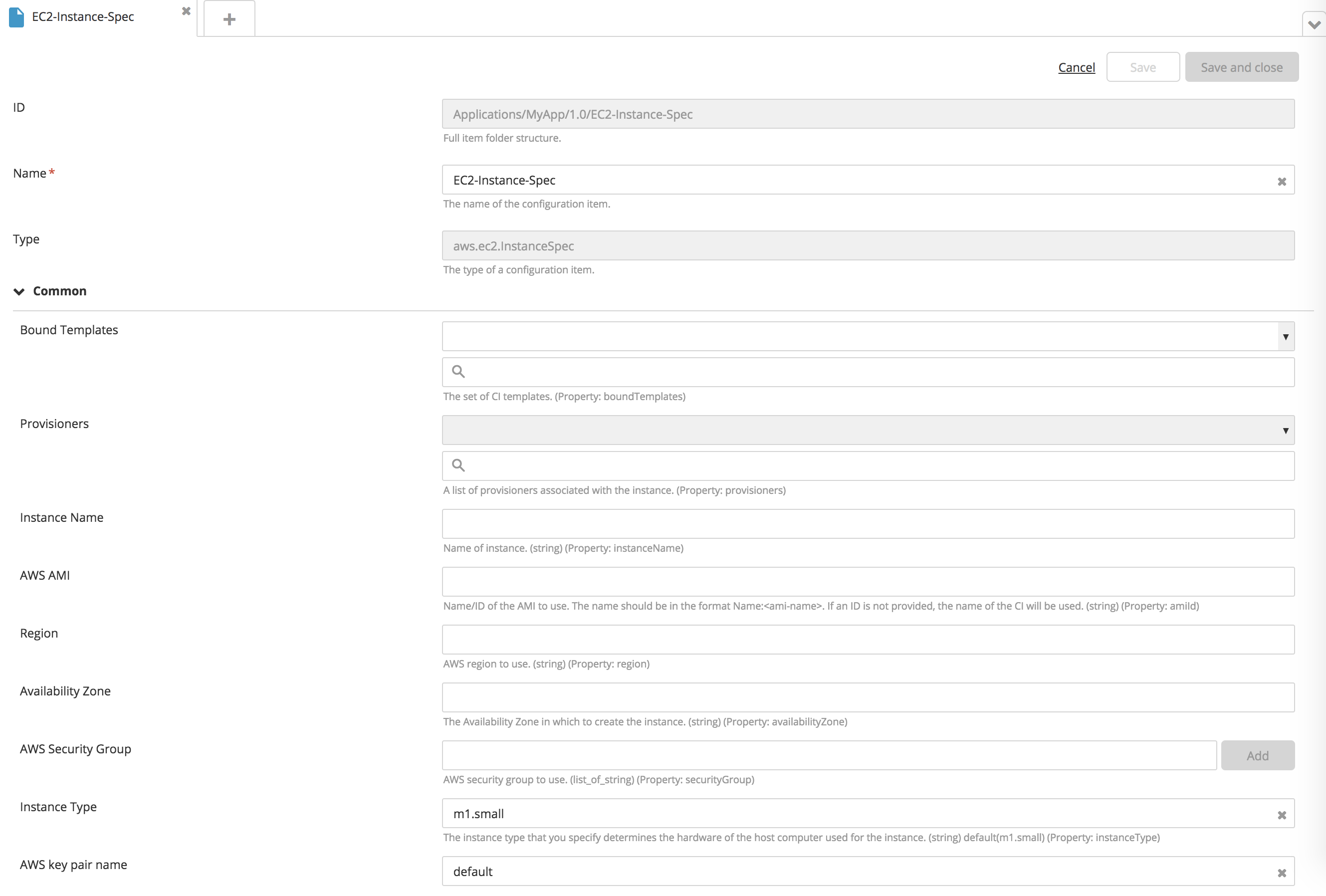 Create new provisionable (aws.ec2.InstanceSpec)