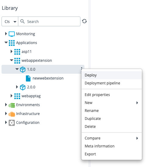 Deploy webappextension