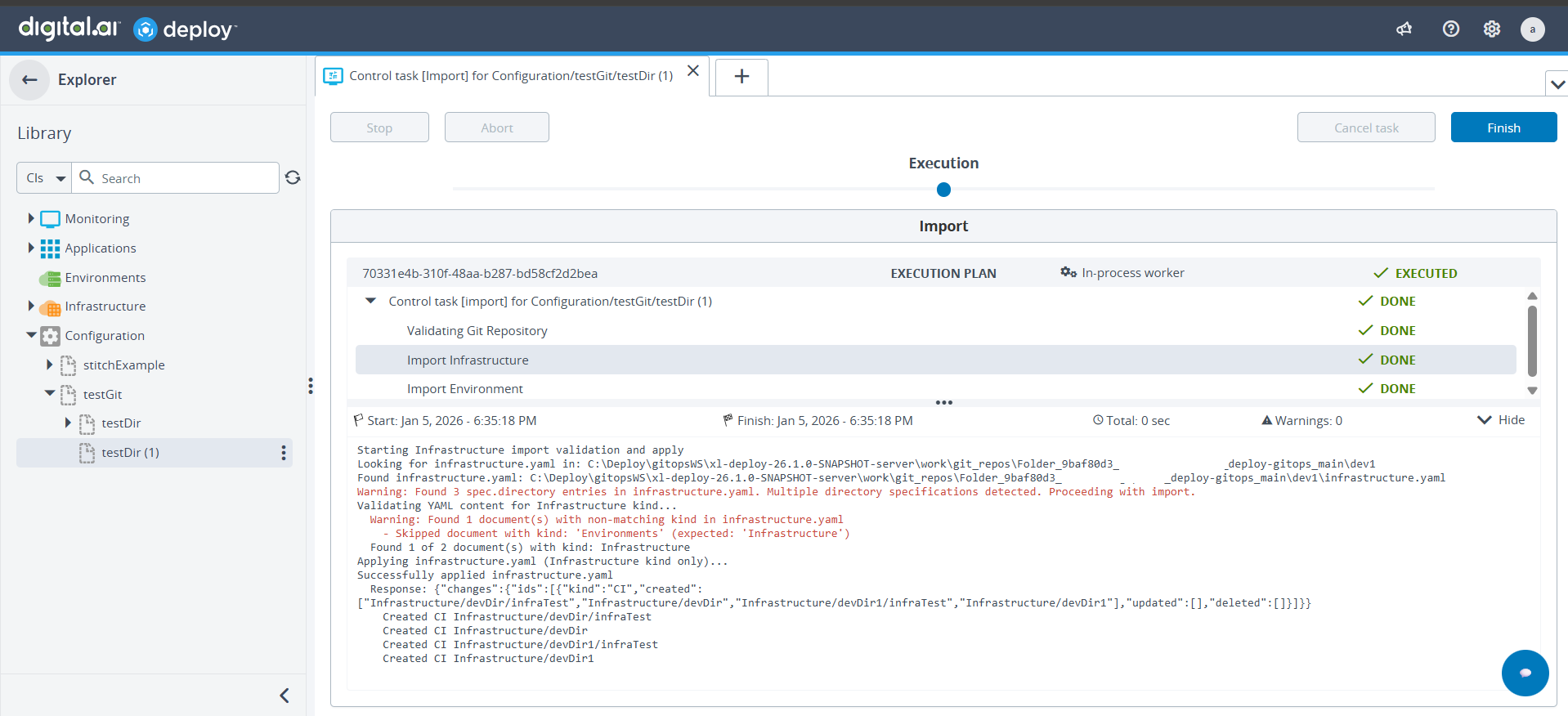 Import Infrastructure with multiple kinds