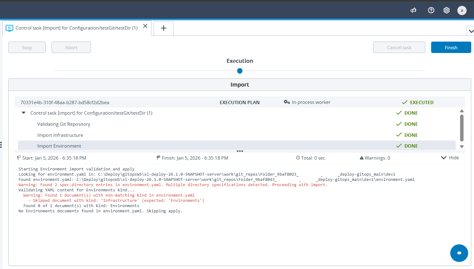 Import Environment with non-matching kind