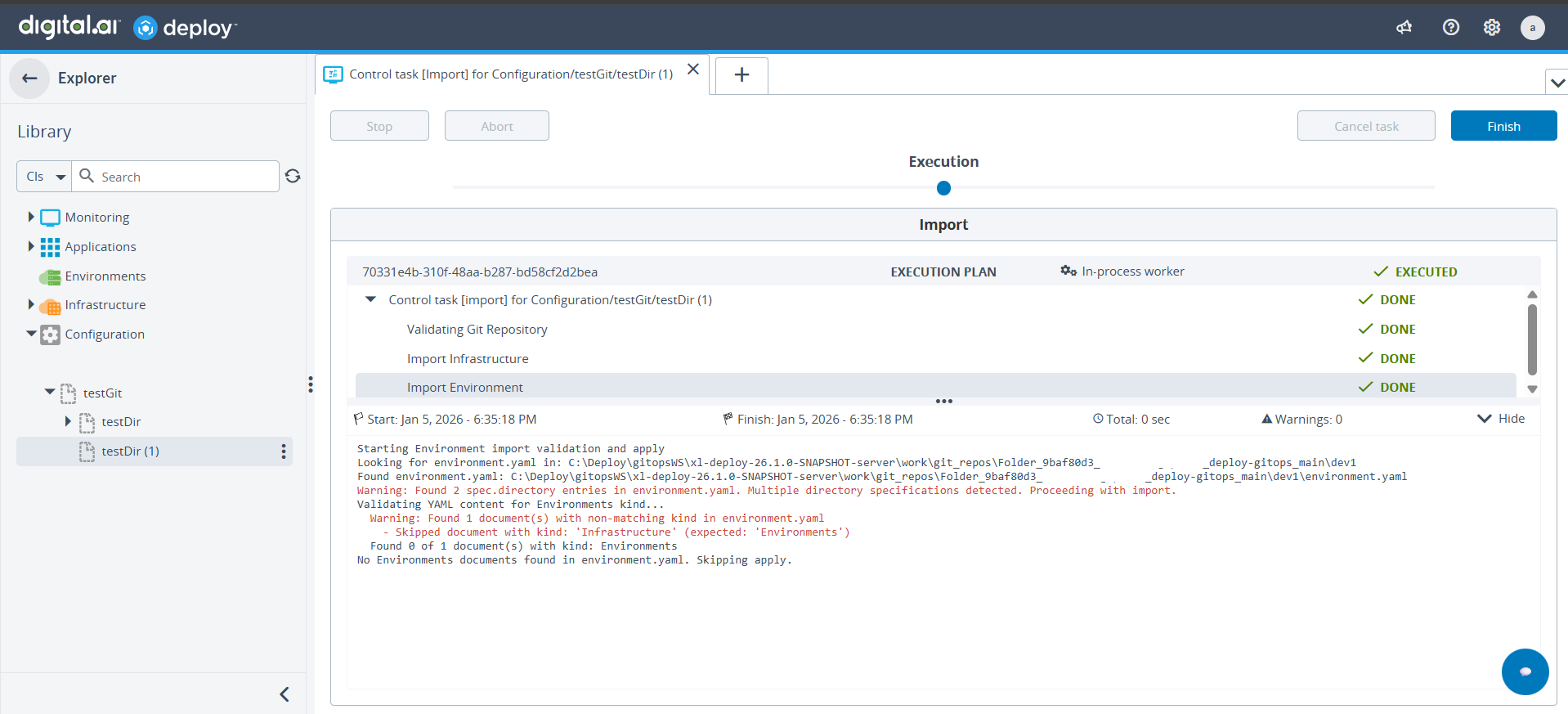 Import Environment with non-matching kind