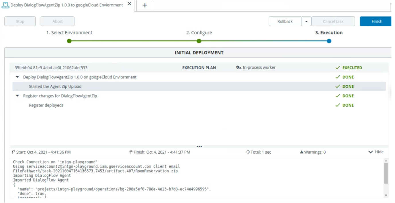 Configure DialogFlow Agent ZIP Spec