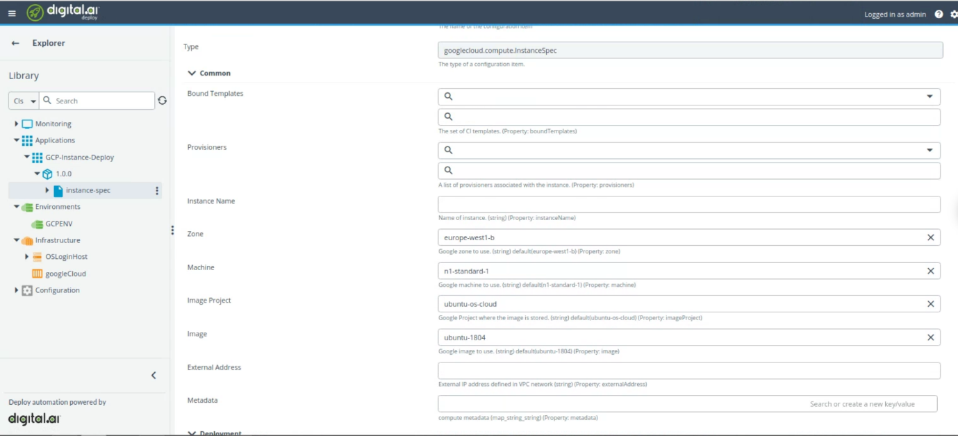 Configure Instance Spec