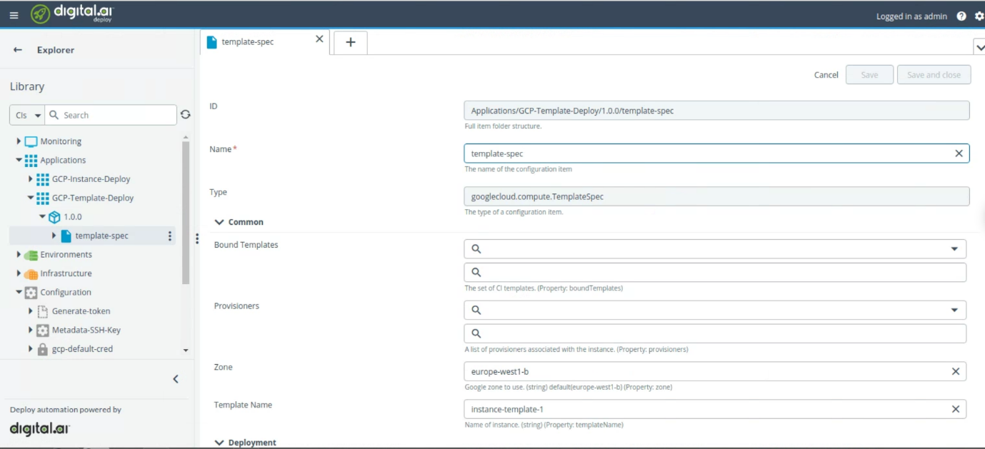 Configure Instance Spec