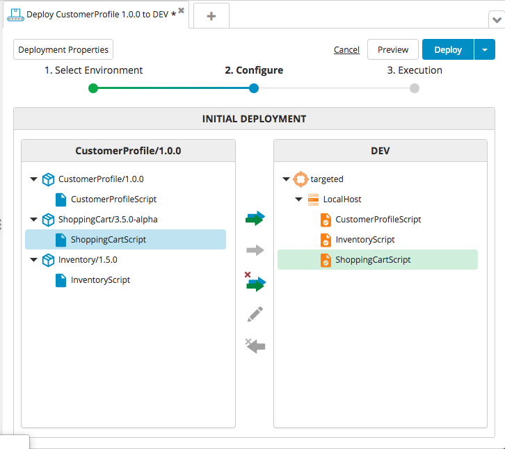 Mapped application with dependencies