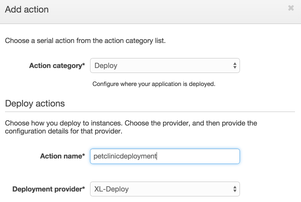 Select Deploy deployment provider