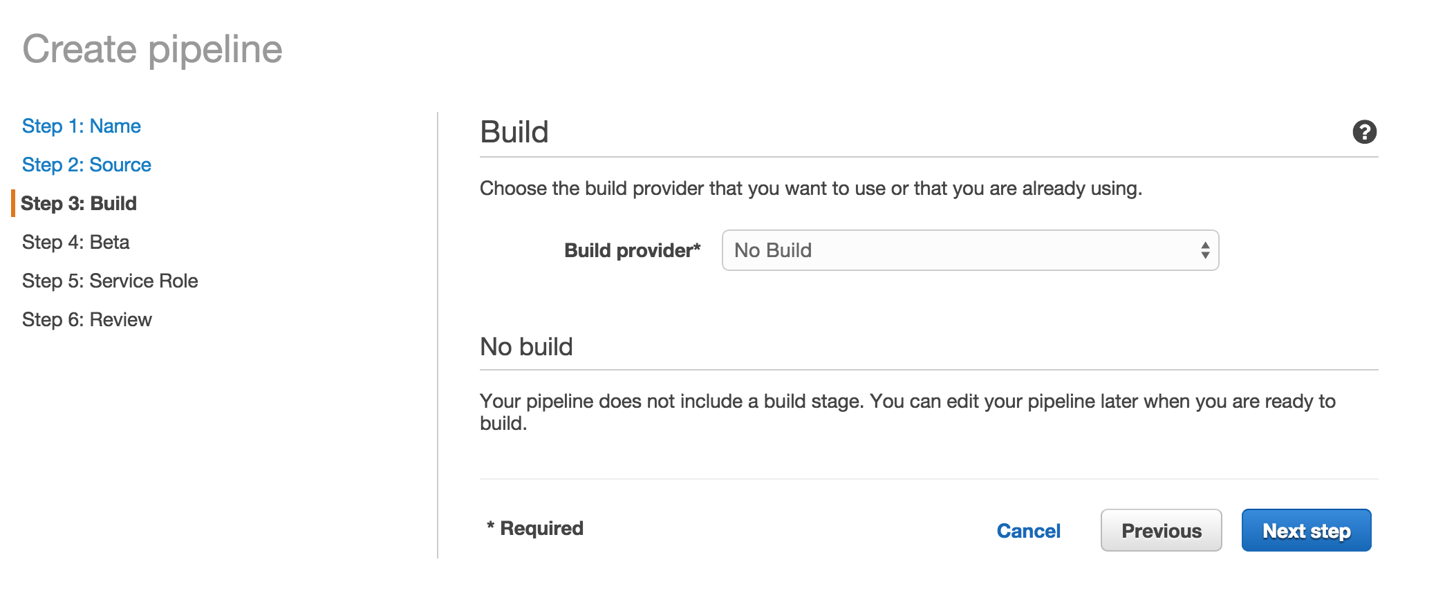 Create a pipeline - Step 3