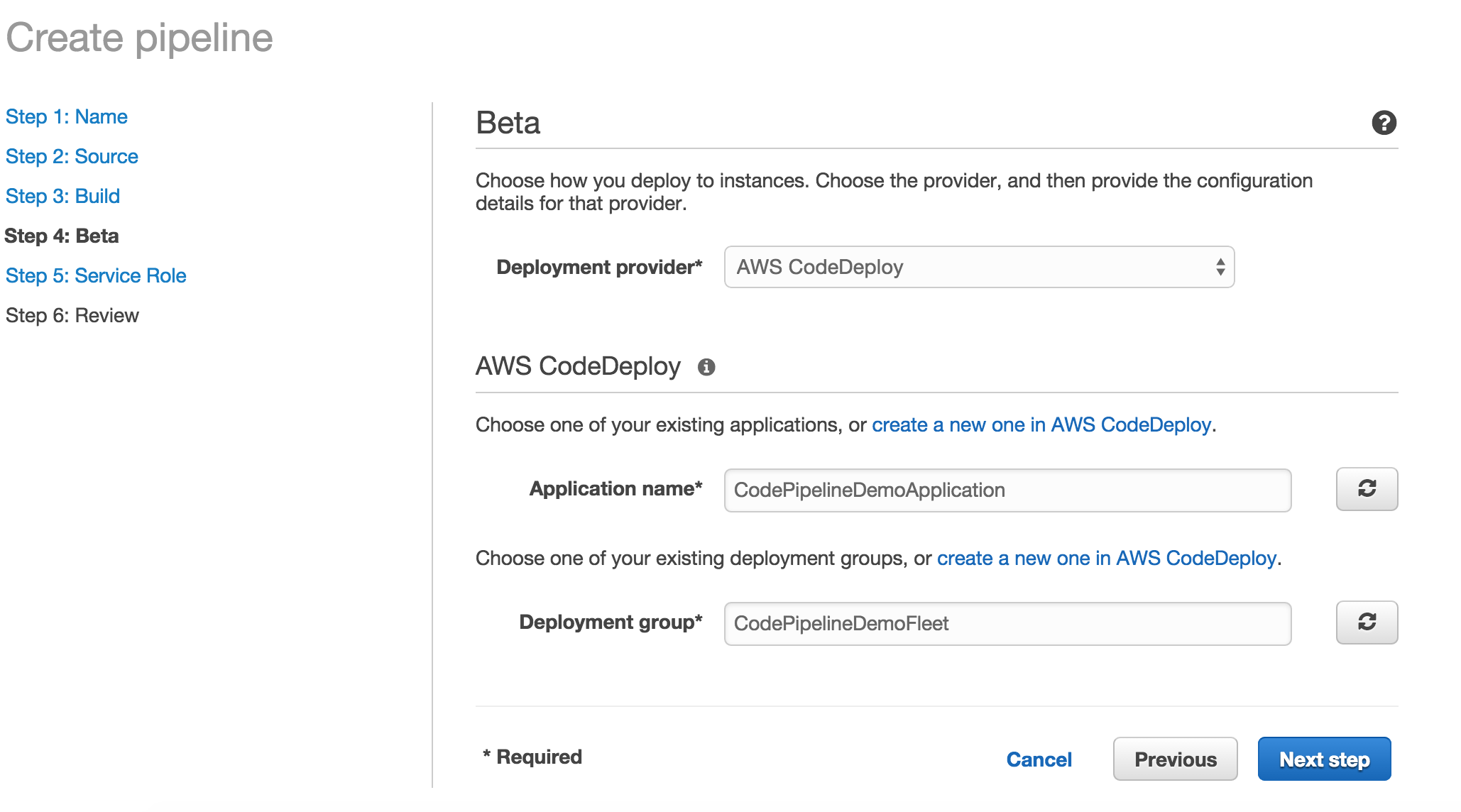 Create a pipeline - Step 4