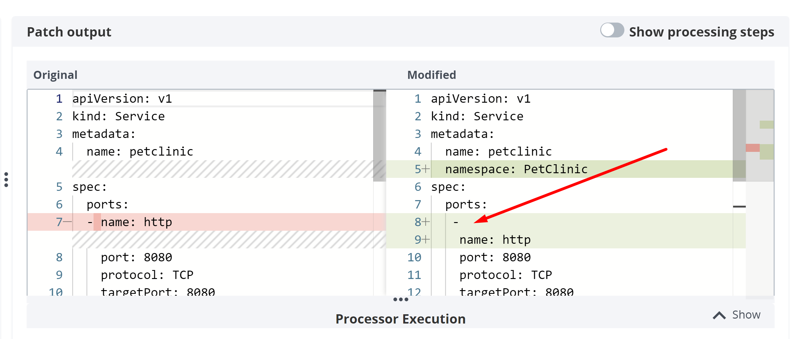 processing step