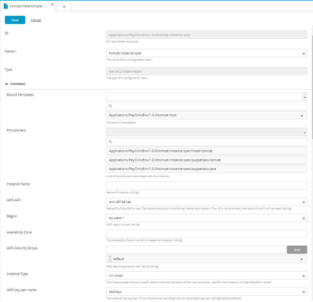 Sample puppet.provisioner.Manifest CI with module specs