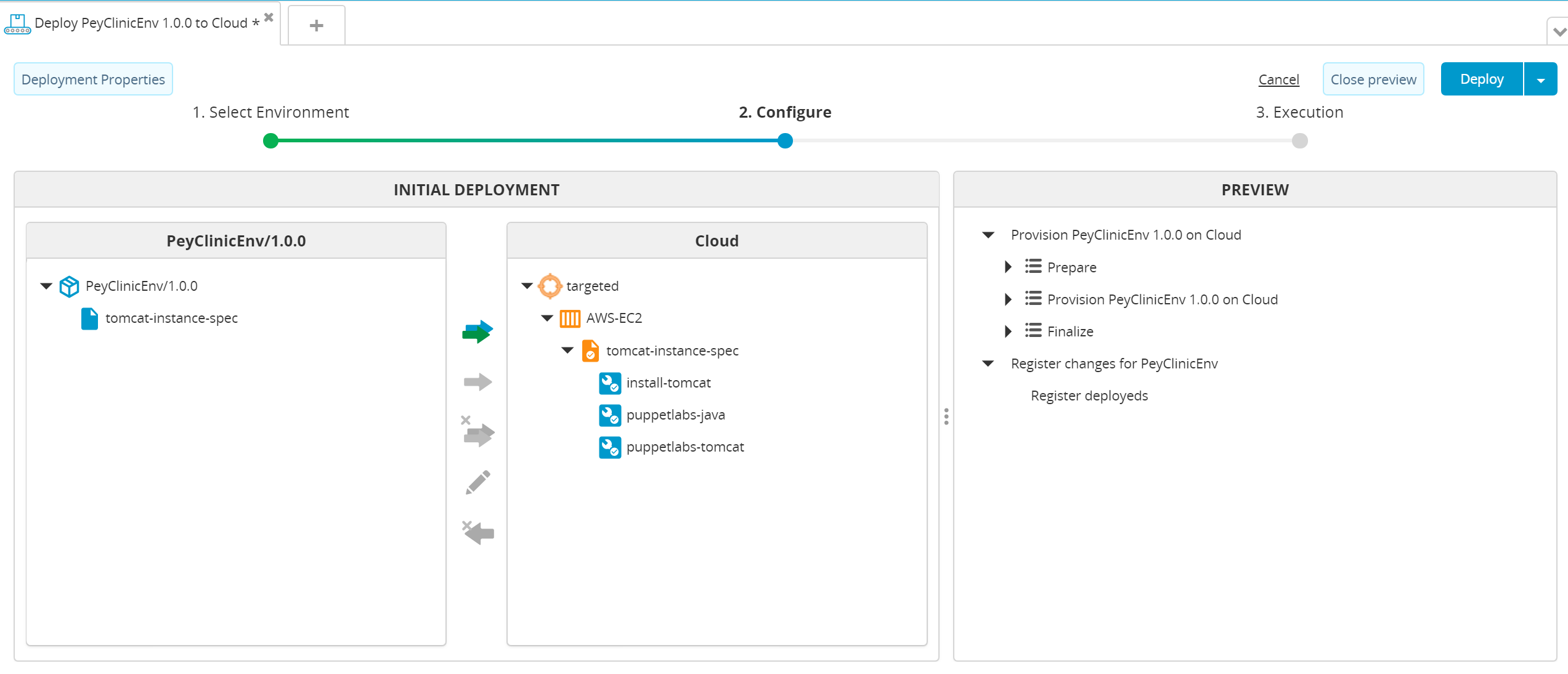 Provisioning plan preview