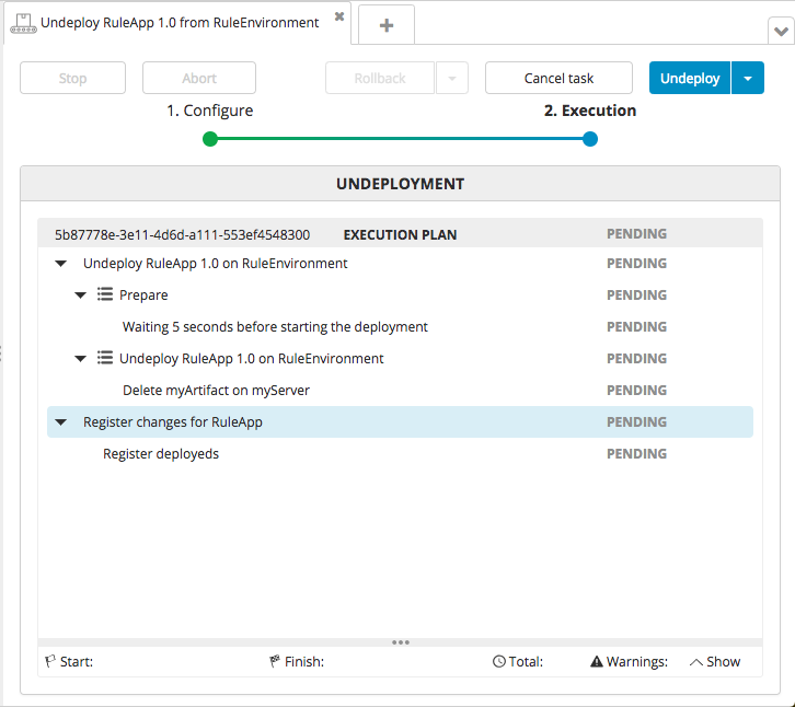 Undeploy plan