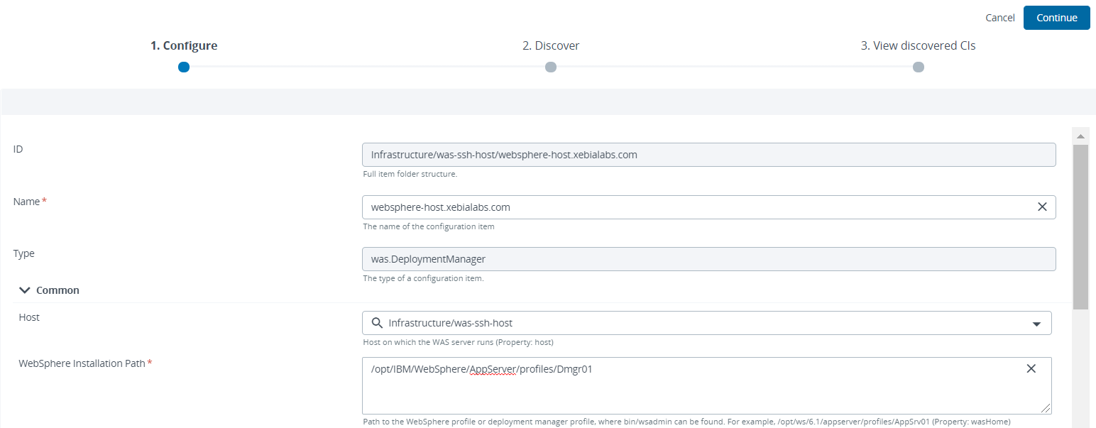 Configure DeploymentManager for discovery