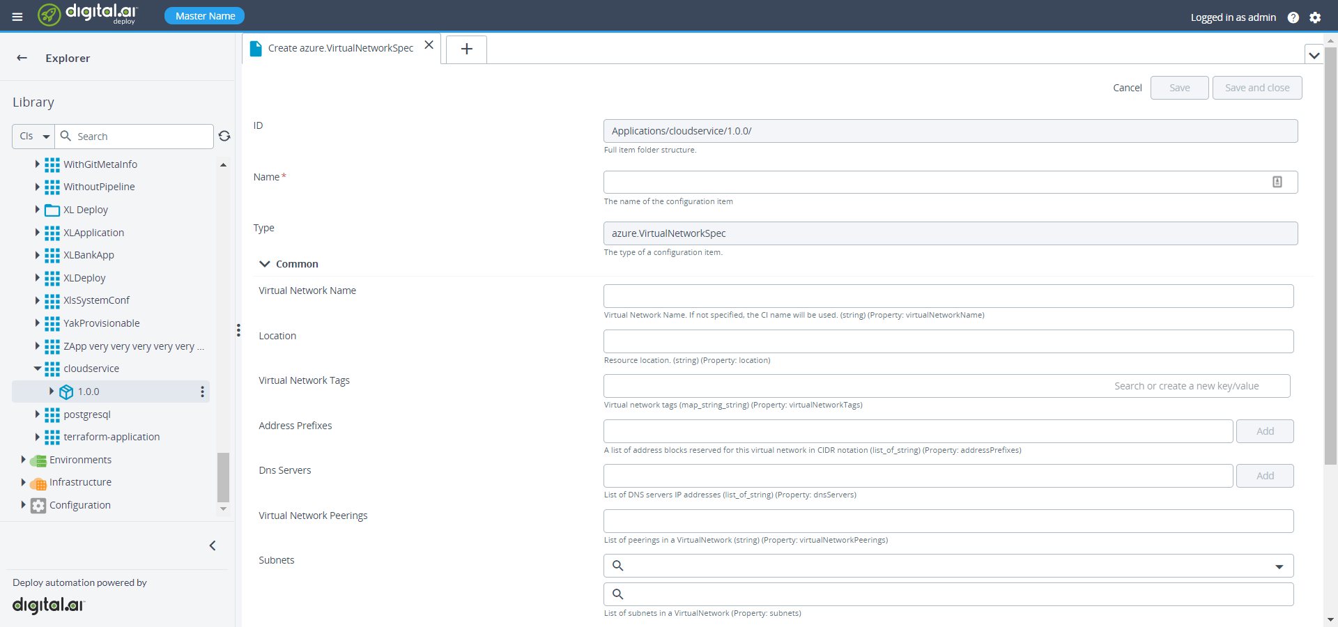 Virtual Network Settings