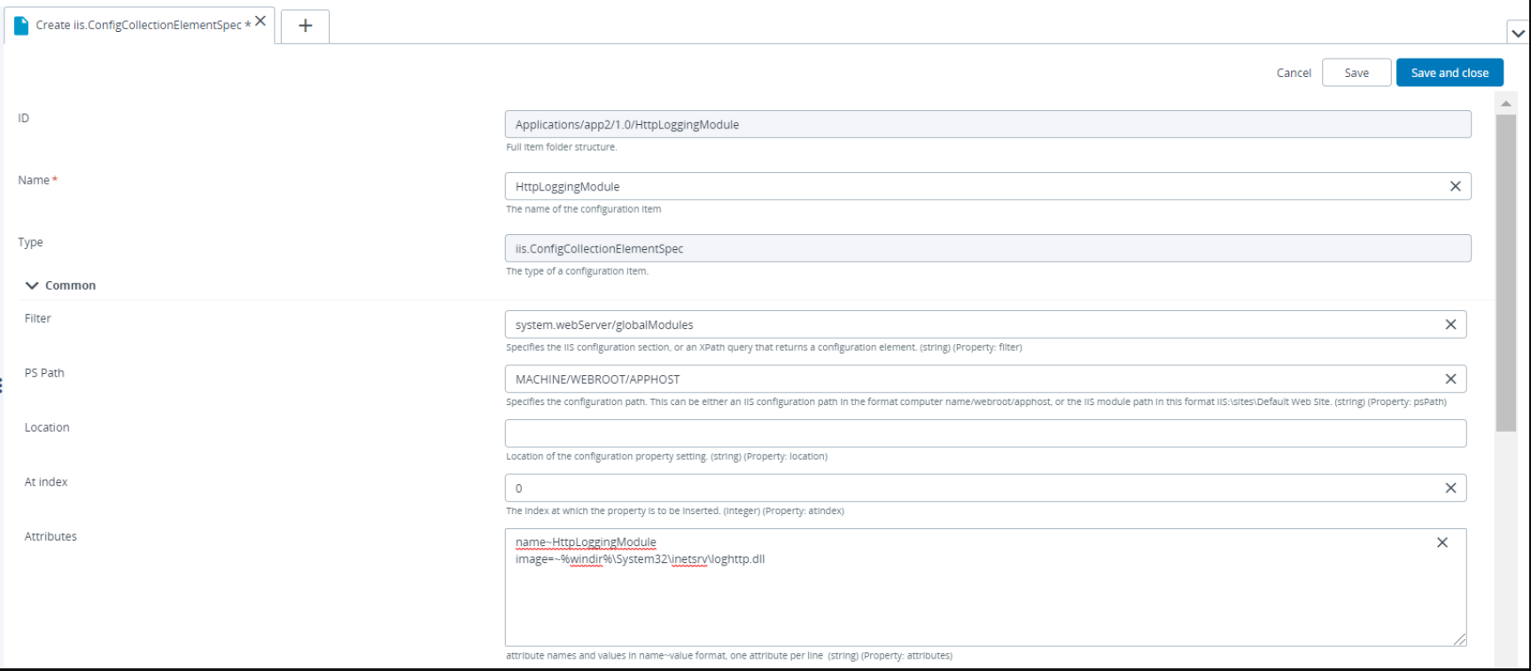 Sample deployment