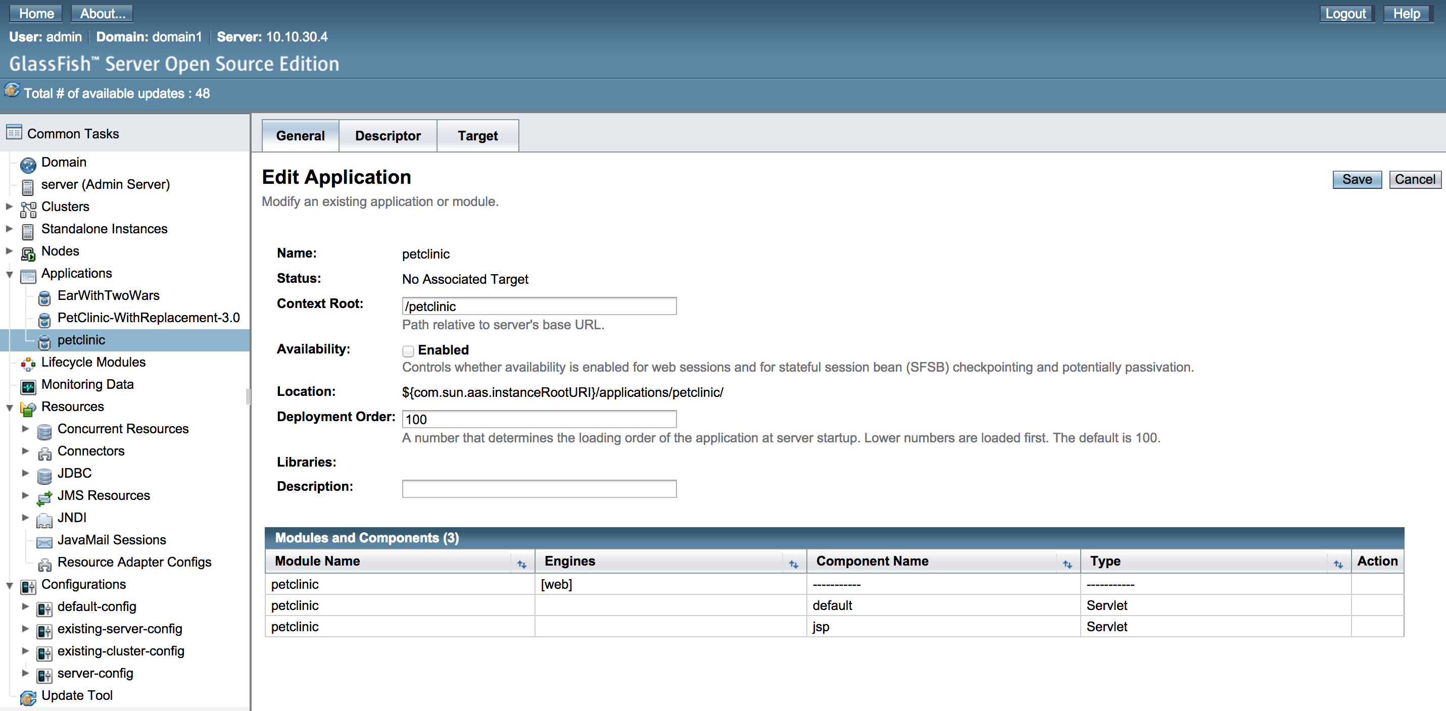 Sample deployed application