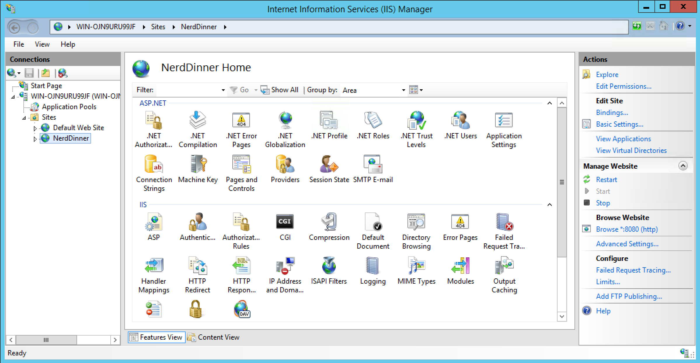 Deployed application in IIS 8