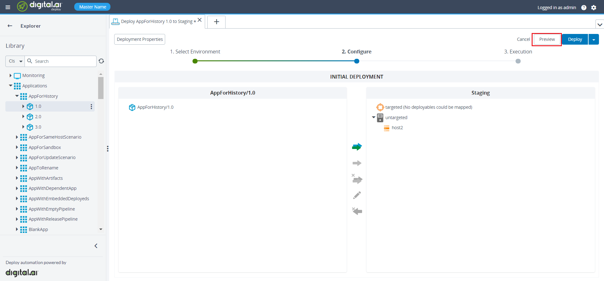 Preview deployment plan