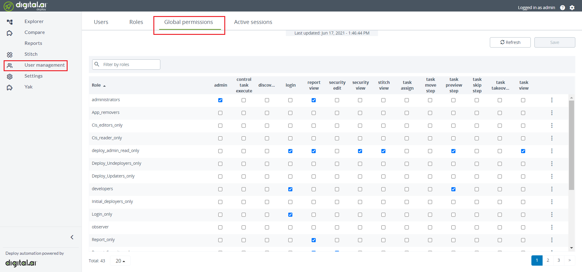 Assign global permissions