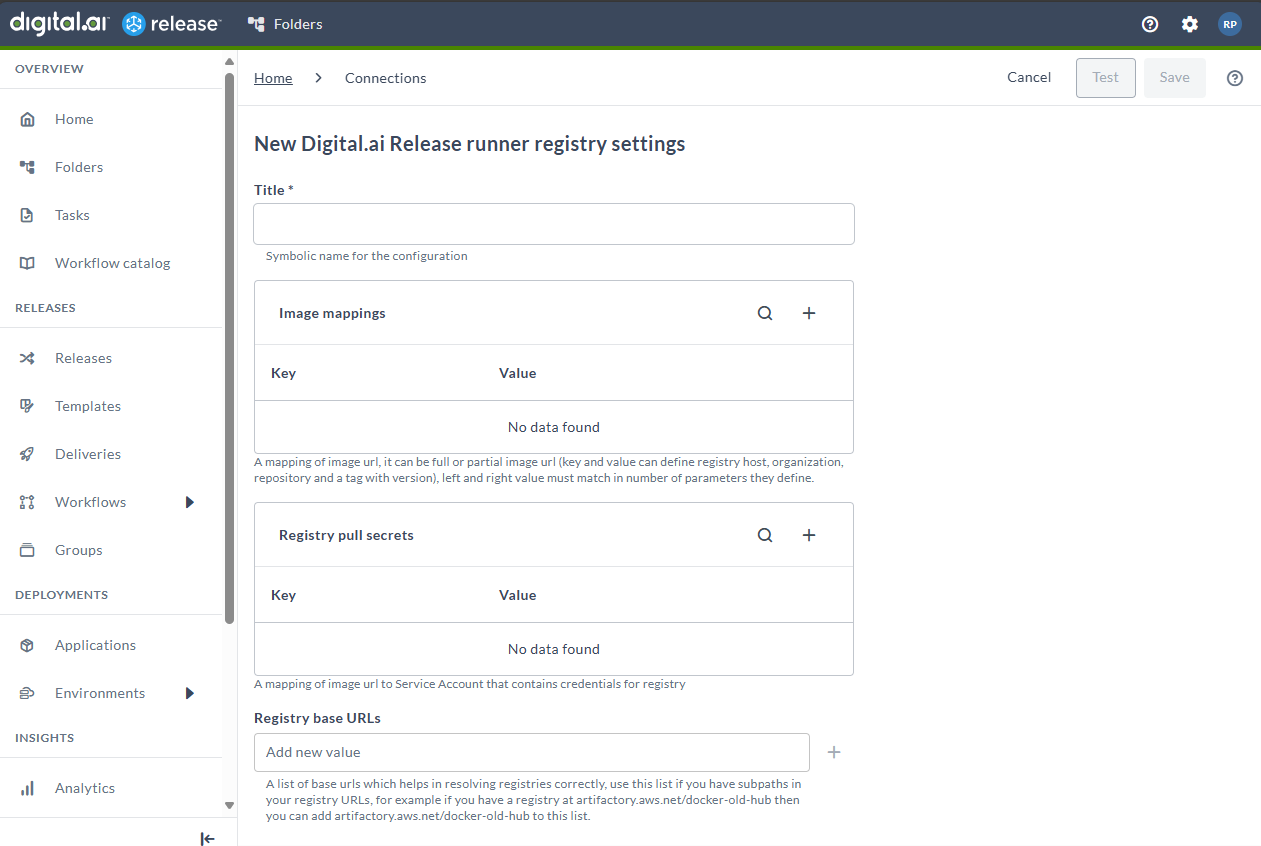 Registry Connections