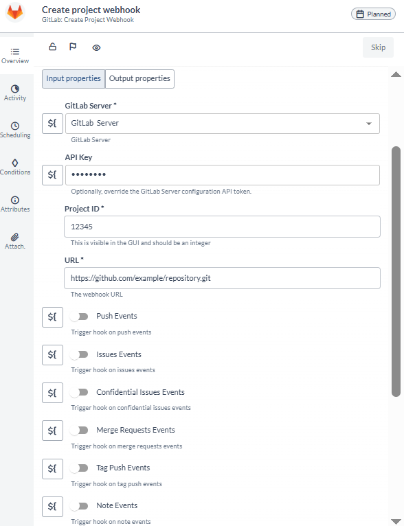 Create Project Webhook