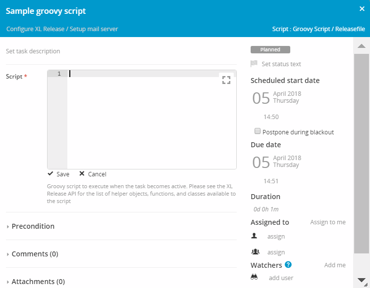 Groovy Script Task Details