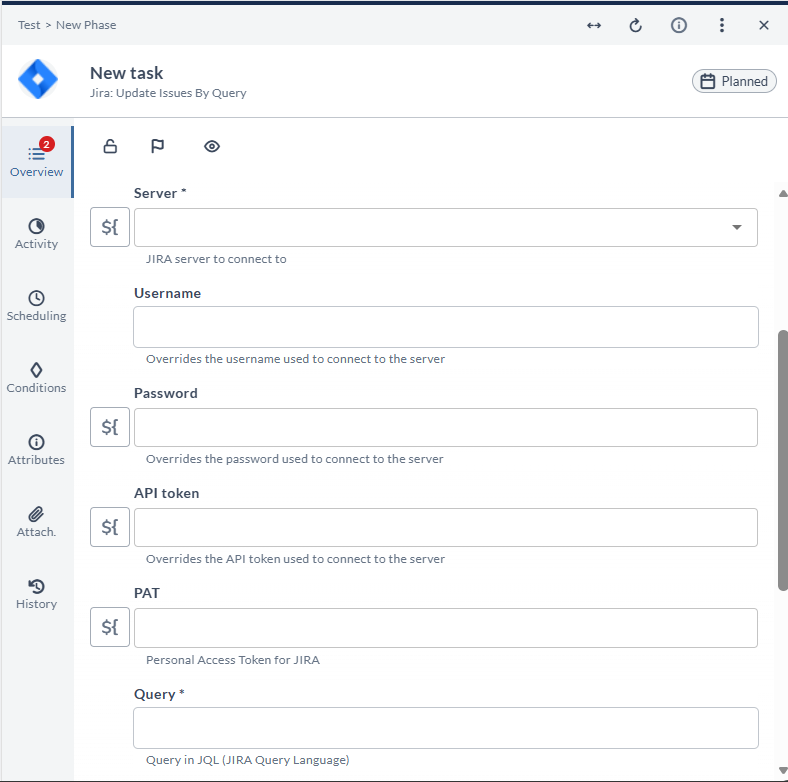 Update Issues by Query task