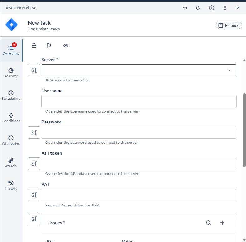 Update Issues task